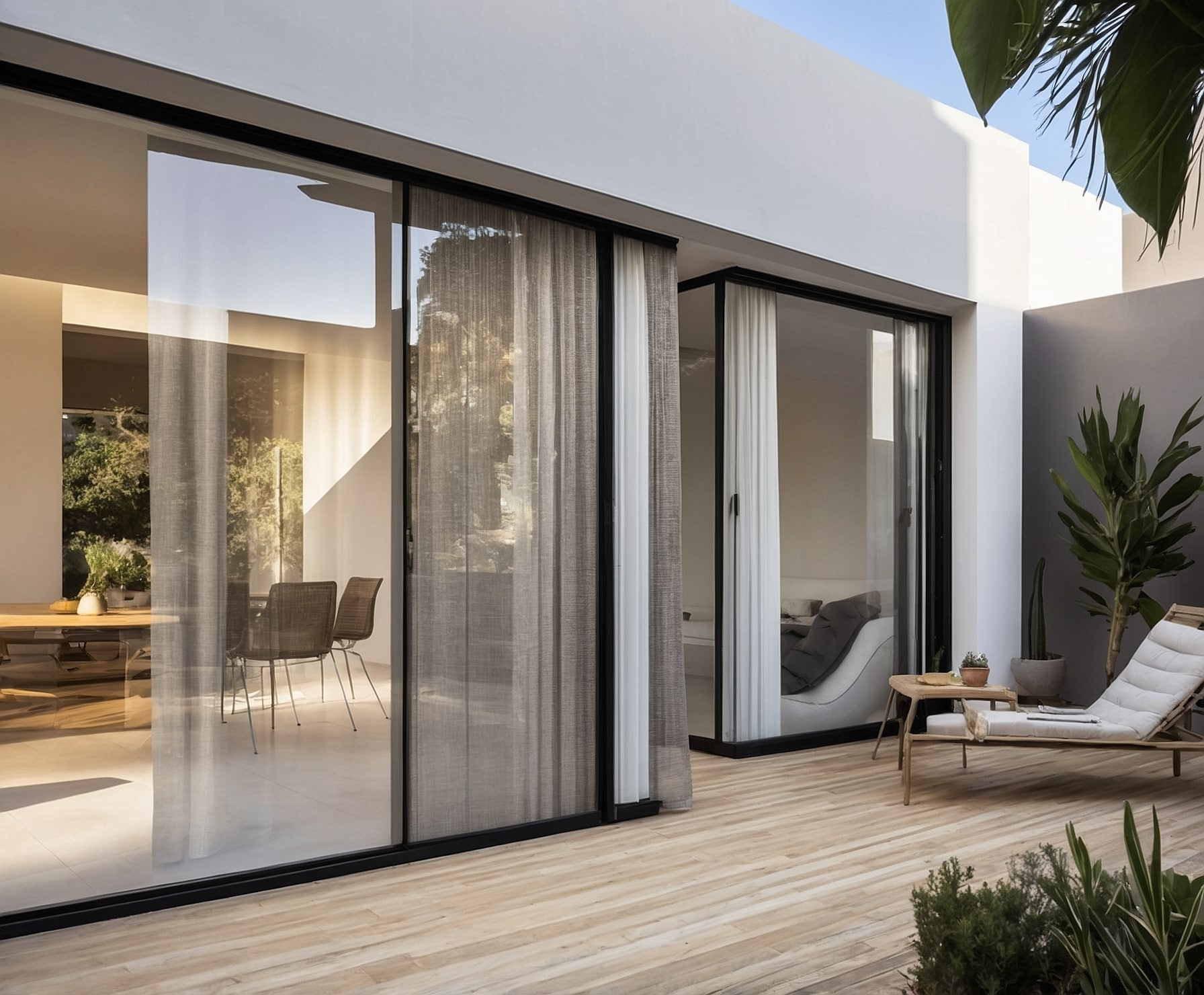 Instalación de cortinas vidrio en terraza elegante